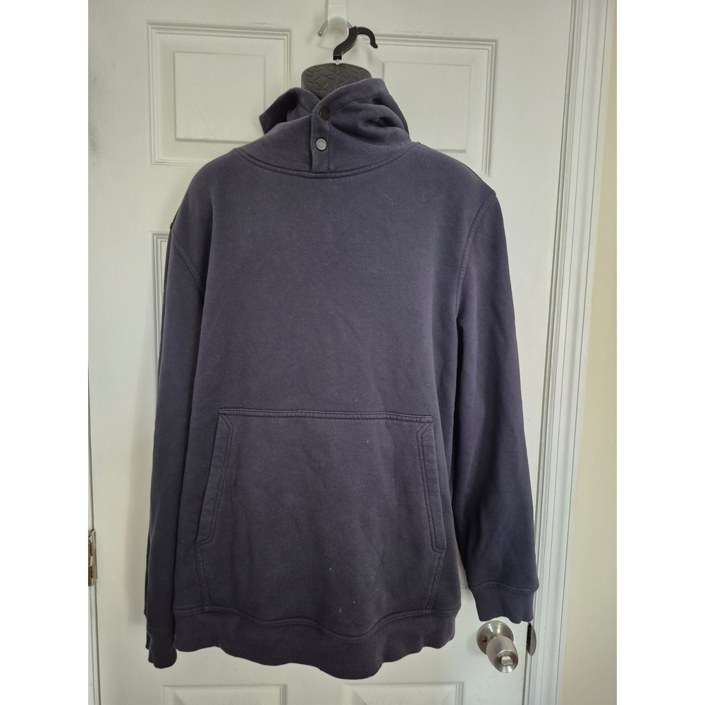 Brunt Workwear The Shevlin Hoodie Mens XL Navy Blue Snap Neck Pullover Hoodie